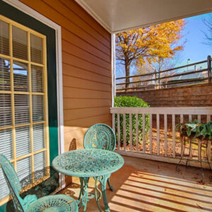 A large patio at The Legends Apartments