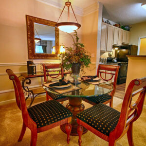 Open concept dining and kitchen at our apartments - The Legends Apartments