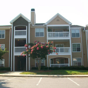 Apartment complex and balconies - The Legends Apartments