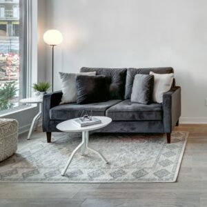 living room with rug