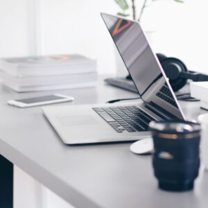 a laptop on a table