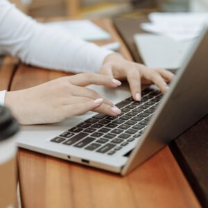 person typing