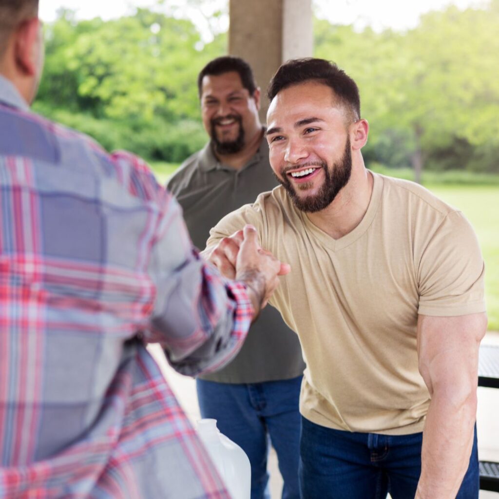 two people shaking hands