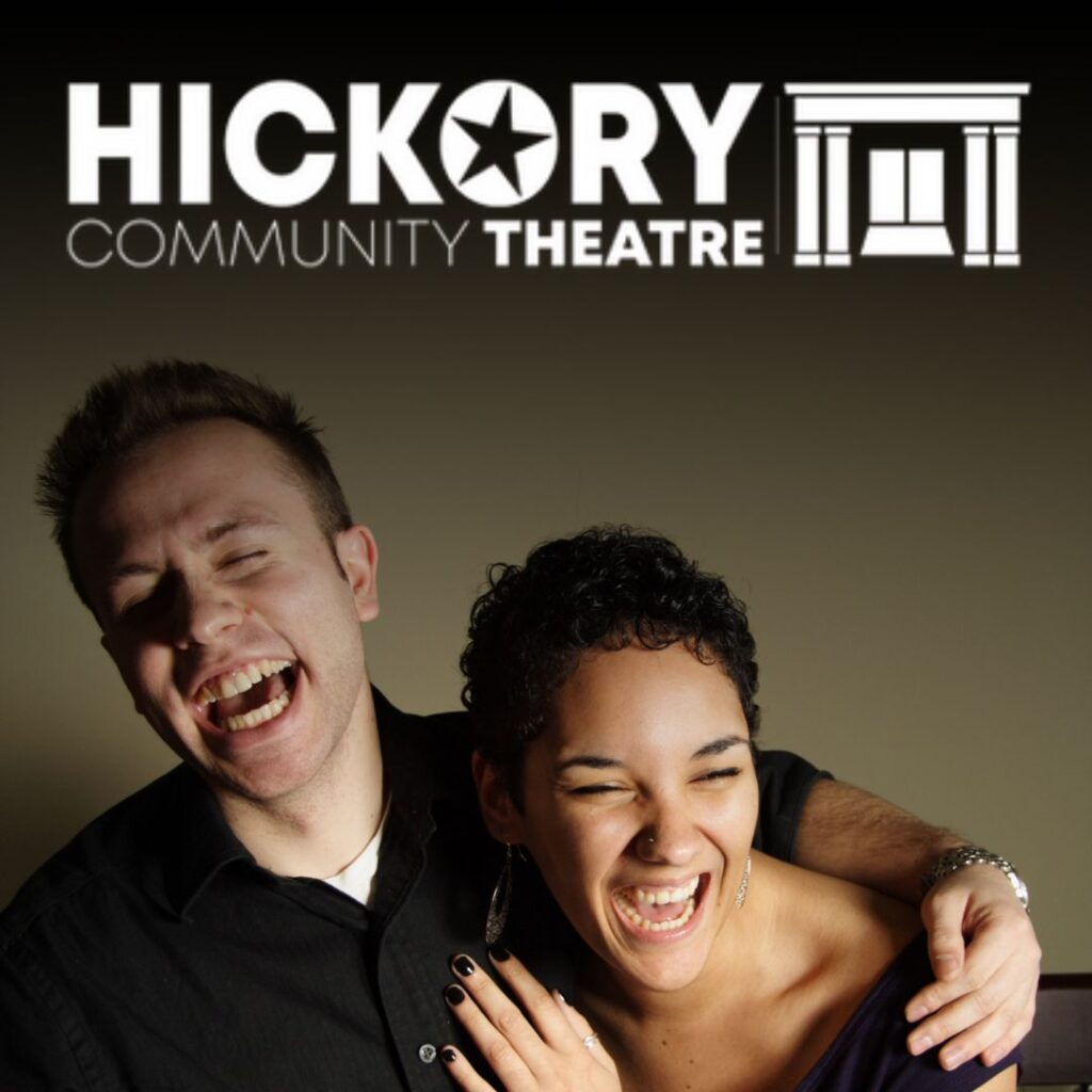 Hickory Community Theatre logo with couple laughing