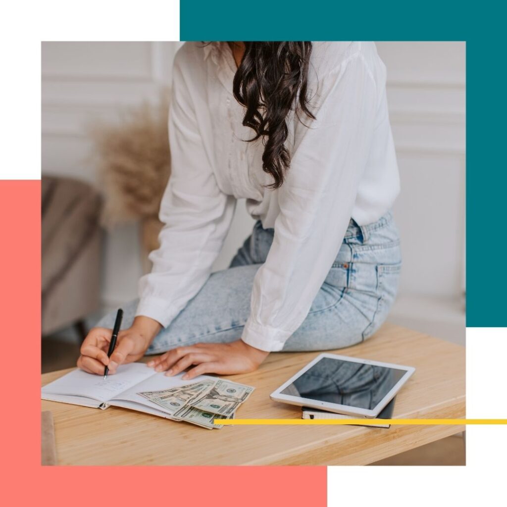 Person working on a budget