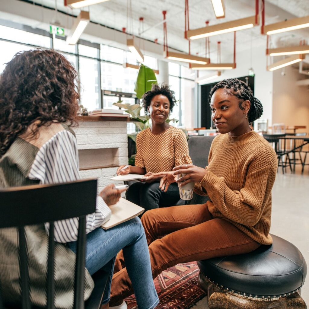 friends sitting together in a living room