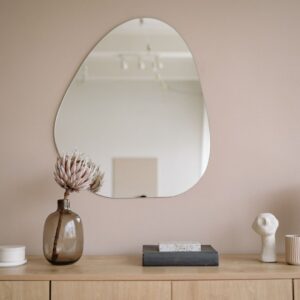mirror above desk