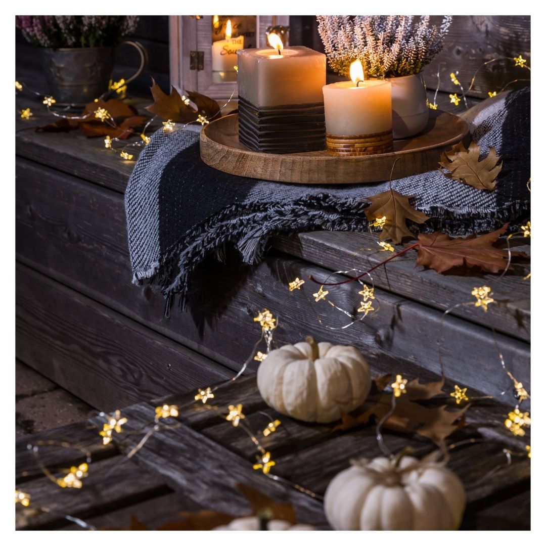 pumpkins and lights