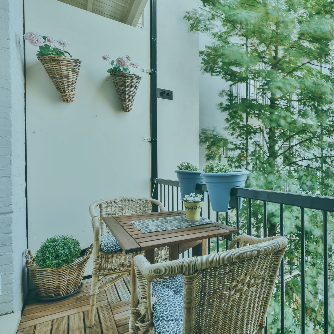 patio furniture on balcony