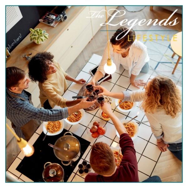 a croup of friends having dinner