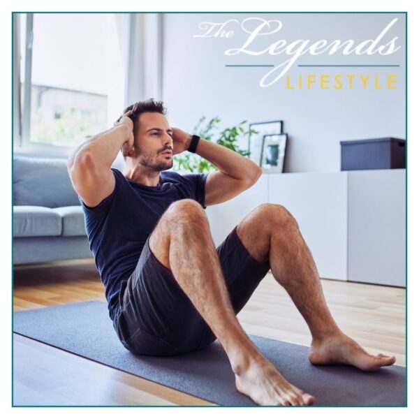 a man working out at home